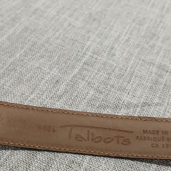 Talbots XL Butterscotch Color Leather Belt with Silver Metal Shield Buckle - Picture 11 of 12